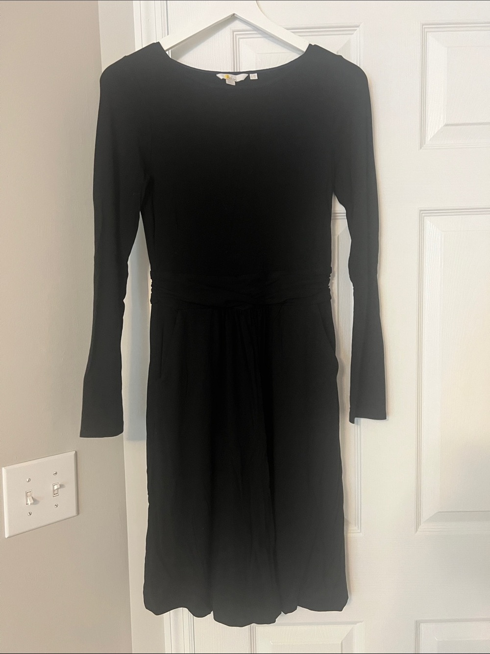 Boden Black Long-Sleeve Midi Dress